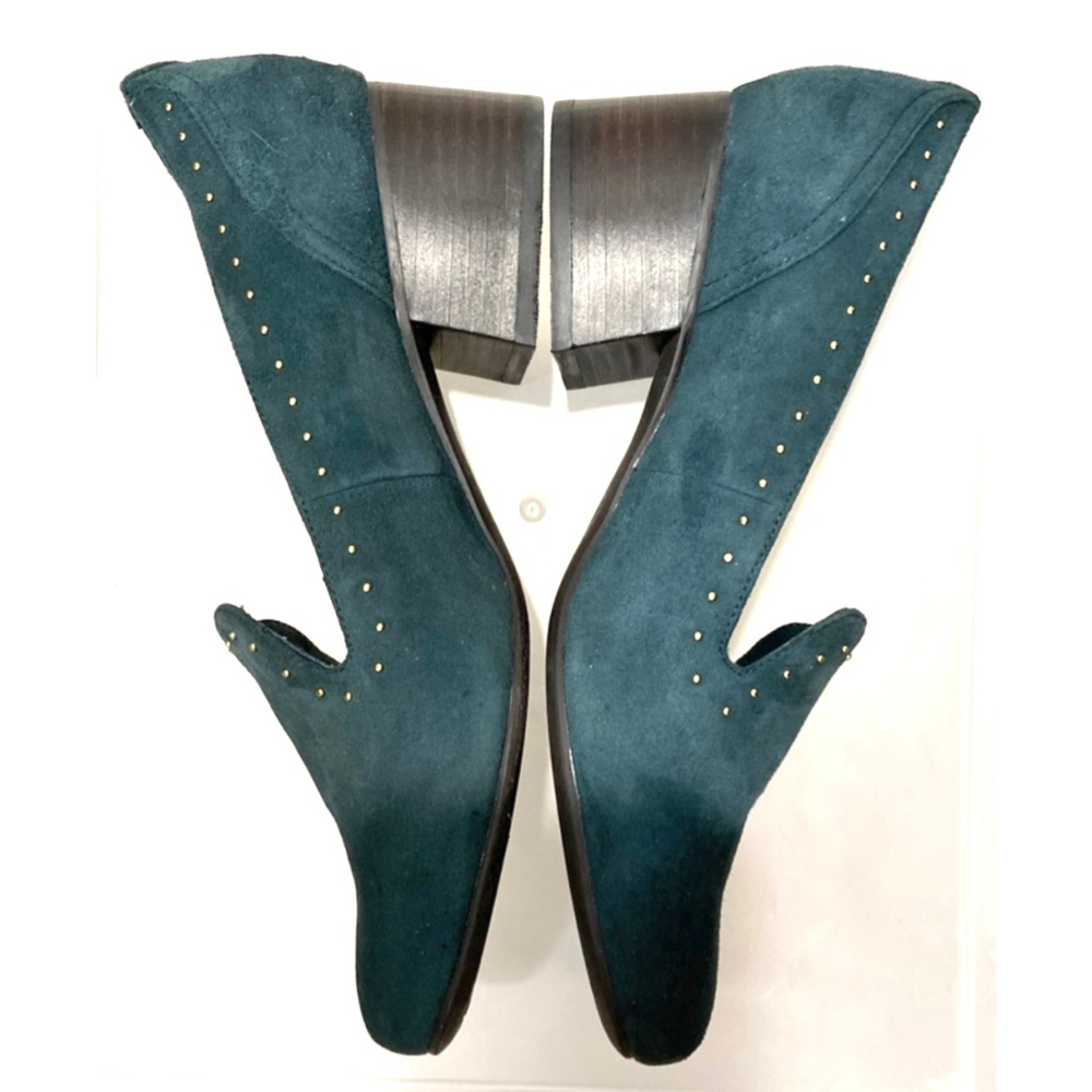 Anne Klein‎ | Women's 7.5 M | Emerald Green Suede Studded Pumps | Classic - Picture 5 of 9